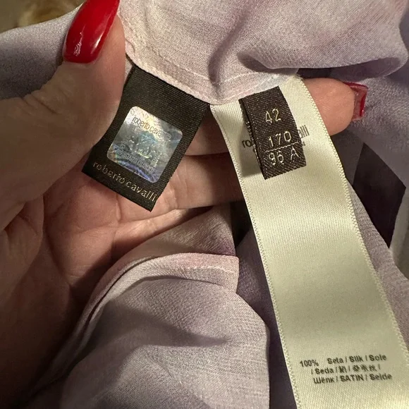 Roberto Cavalli NWT “Abito” lilac silk dress in size 42 (US size 6). Gorgeous - Picture 2 of 15